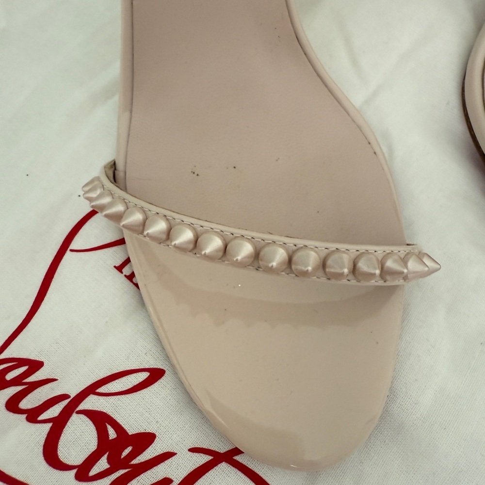 Christian Louboutin Pink Wedge Slingbacks - Picture 6 of 10
